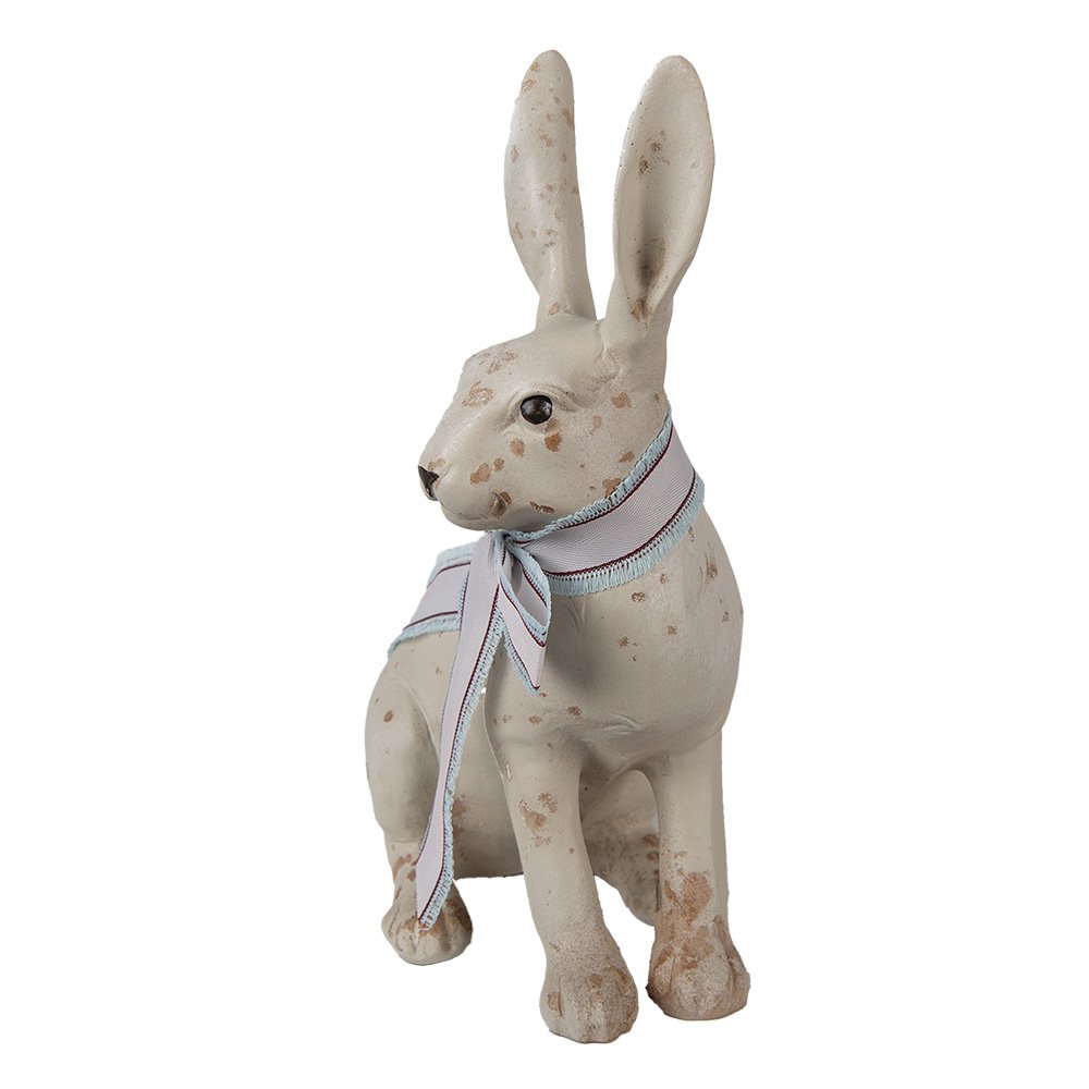 Beeld Konijn 20x11x28 cm Beige Groen Polyresin