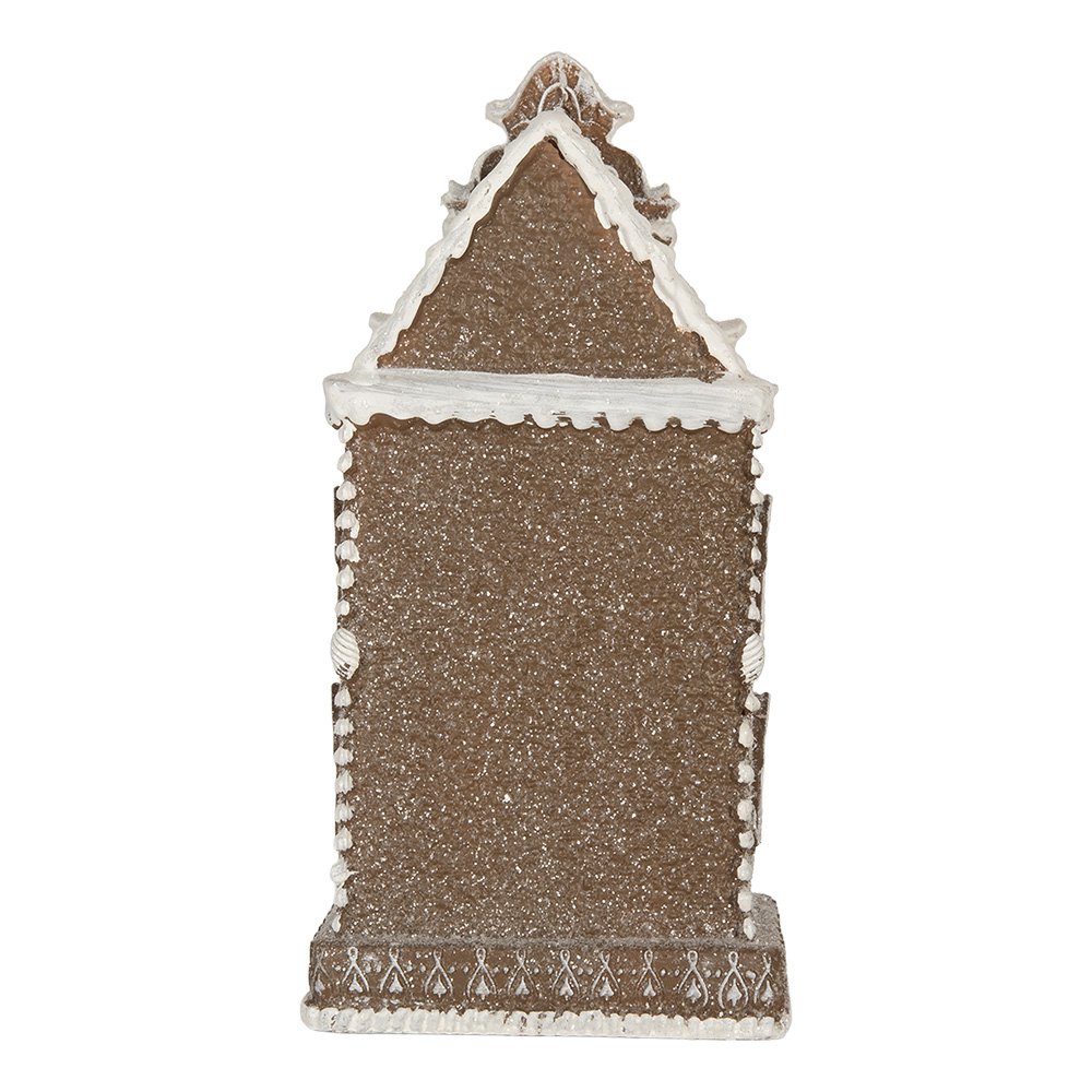 Gingerbread house met LED 12x11x25 cm Bruin Kunststof