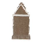 Gingerbread house met LED 12x11x25 cm Bruin Kunststof