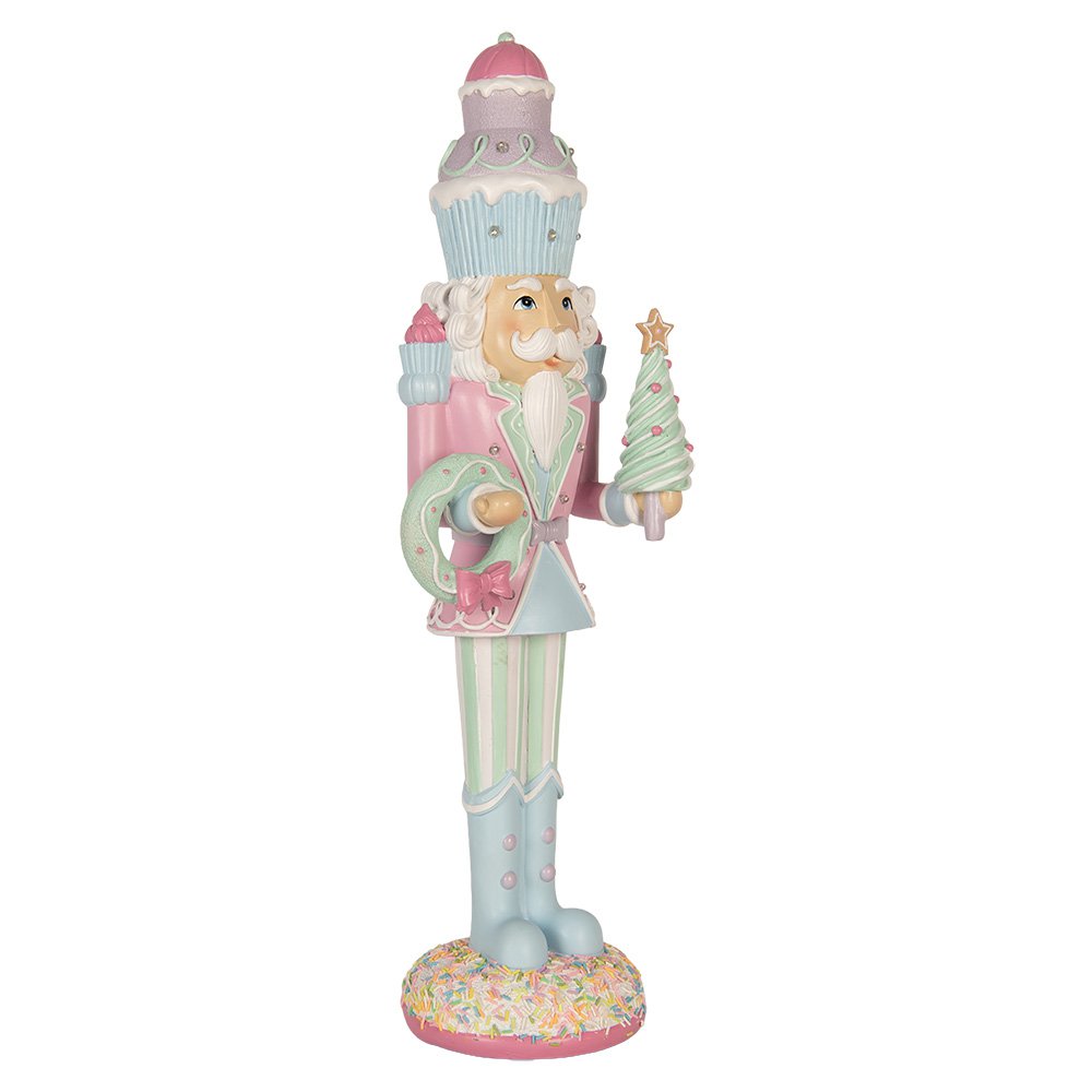 Kerstdecoratie met LED-verlichting Notenkraker 19x16x61 cm Roze Kunststof