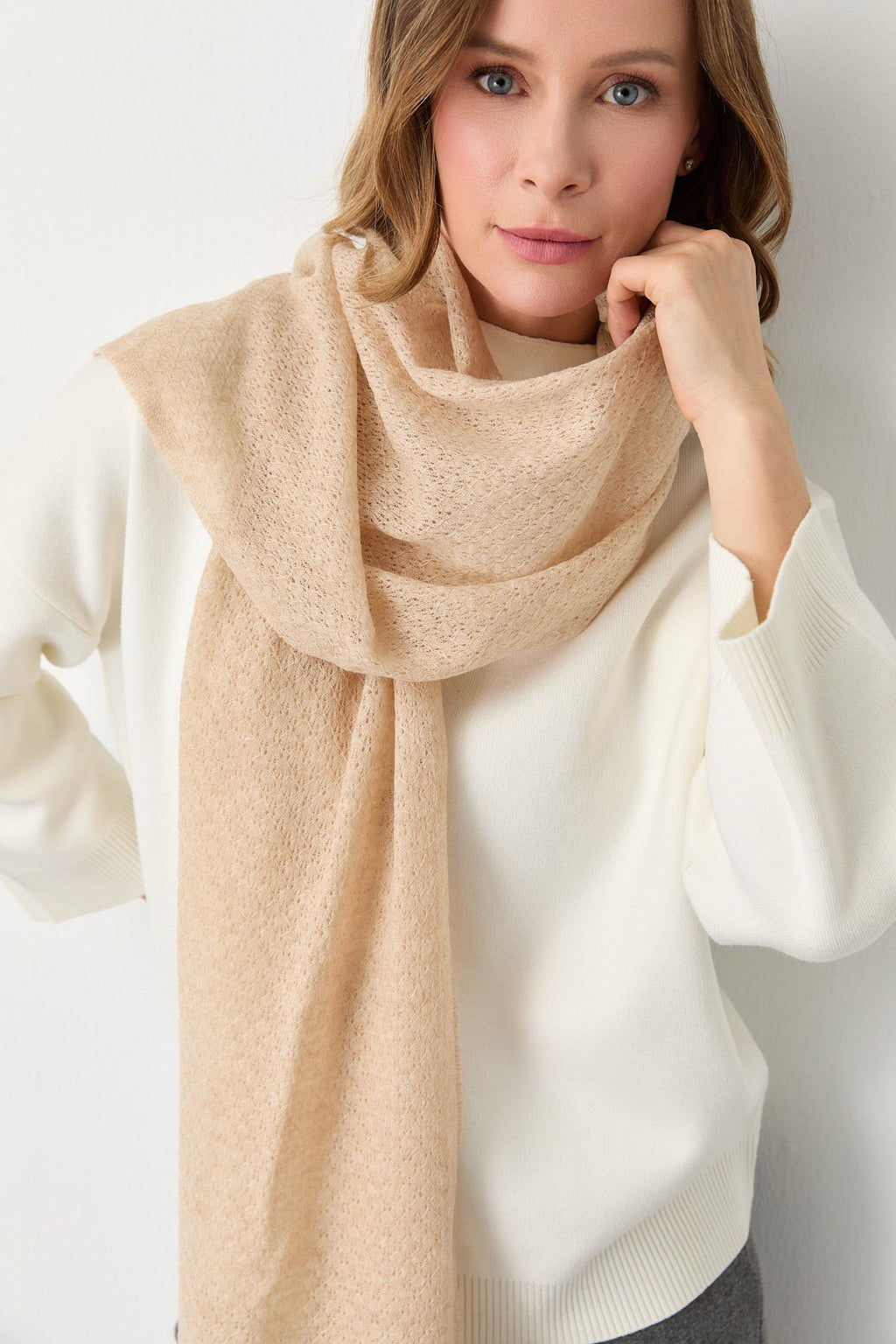 Diamanten sjaal-beige