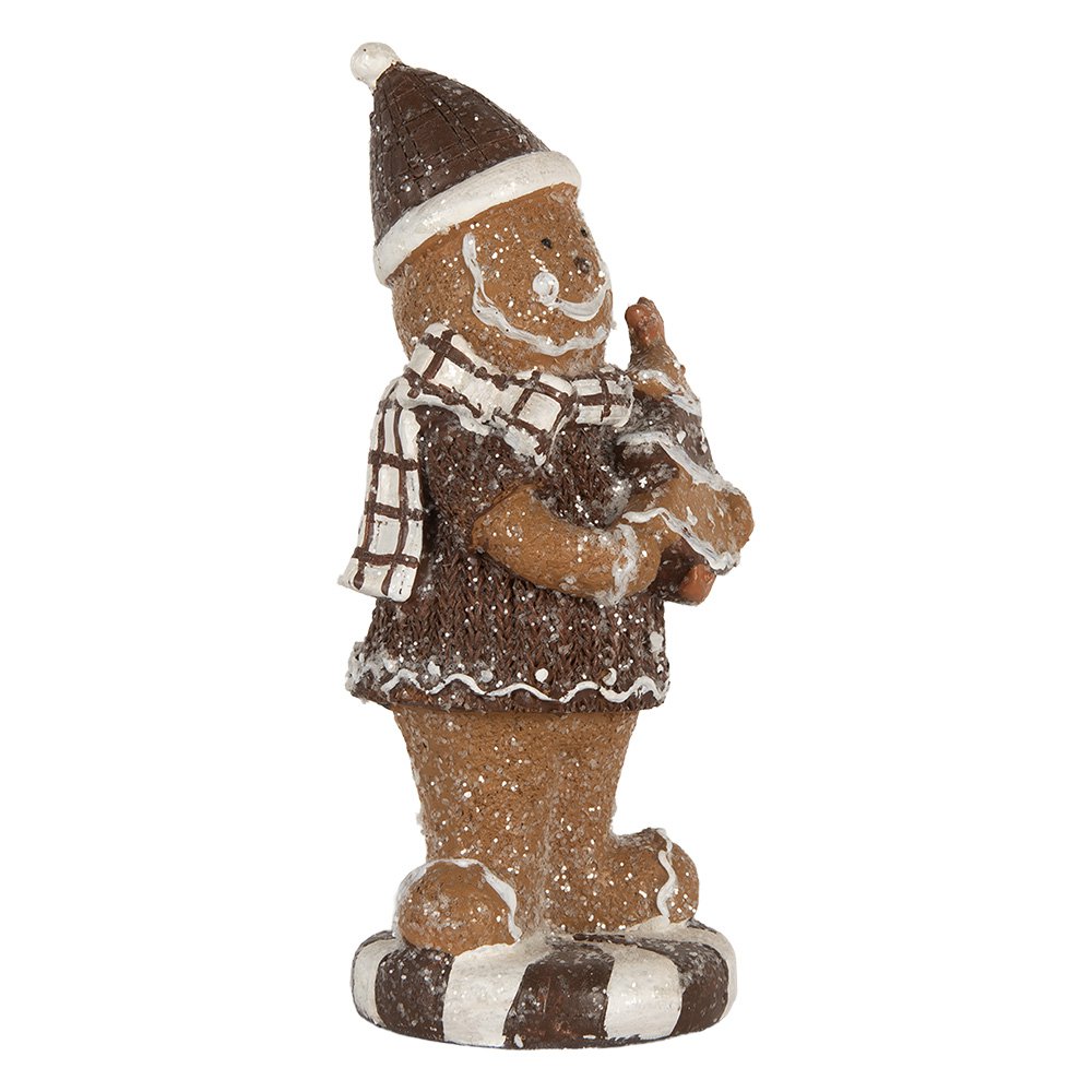 Kerstdecoratie Beeld Gingerbread man 8x8x20 cm Bruin Kunststof