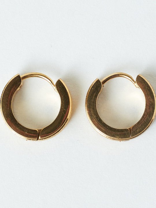 Hoepel oorbellen | Loop Tone Finish Hendel Achtersluiting | Goud