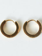 Hoepel oorbellen | Loop Tone Finish Hendel Achtersluiting | Goud