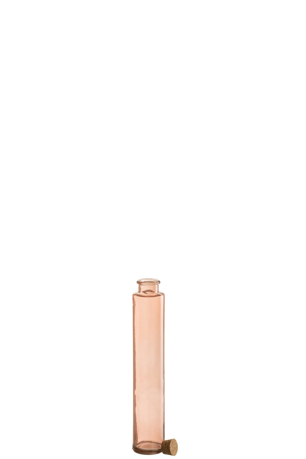 J-Line decoratie Fles Kurk - glas - lichtroze