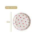 Rood hartbord – 5 inch keramische dessertbord – magnetron- en vaatwasserbestendig