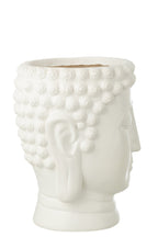 J-Line bloempot Boeddha - polyresin - wit - L