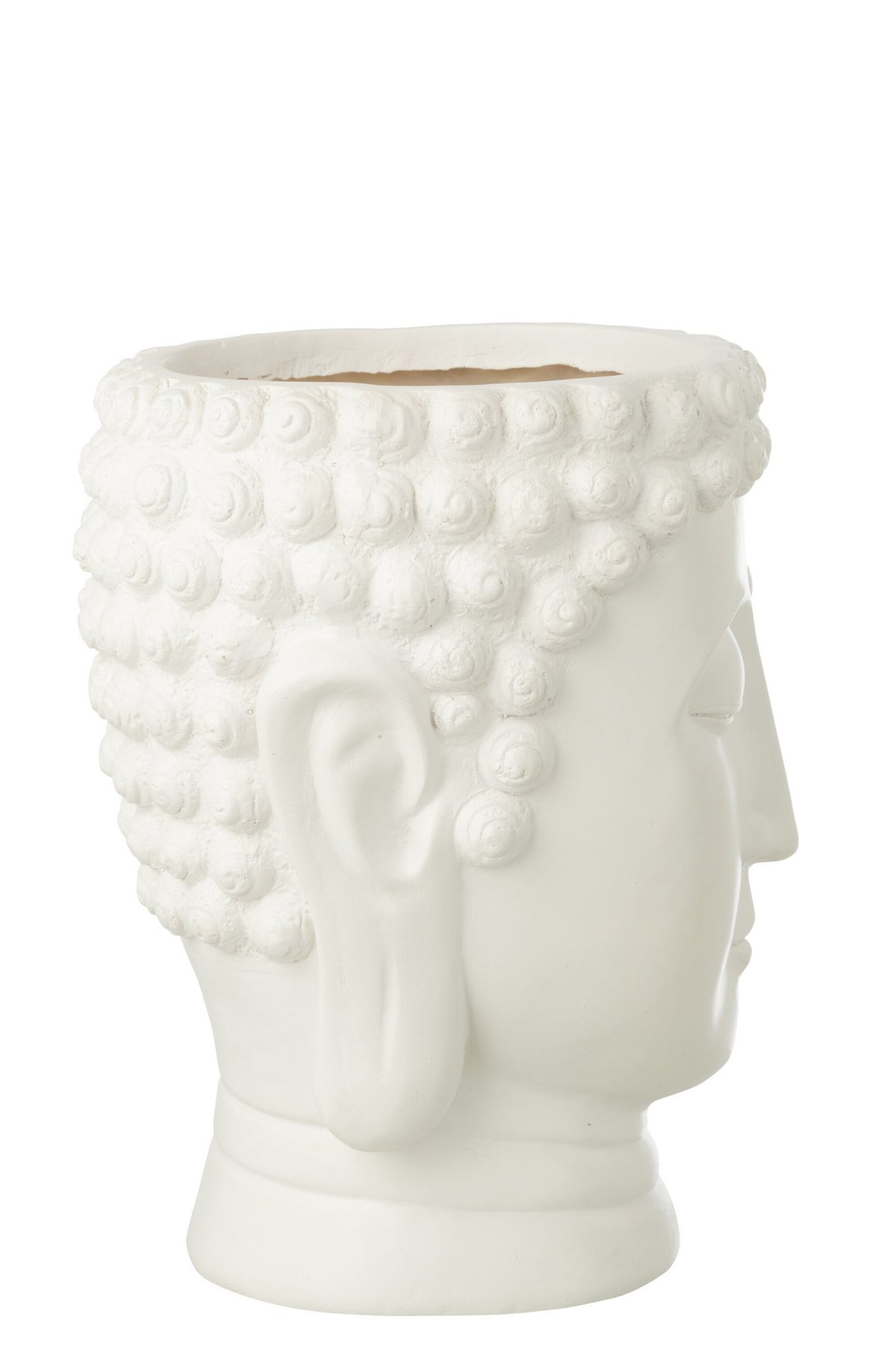 J-Line bloempot Boeddha - polyresin - wit - L