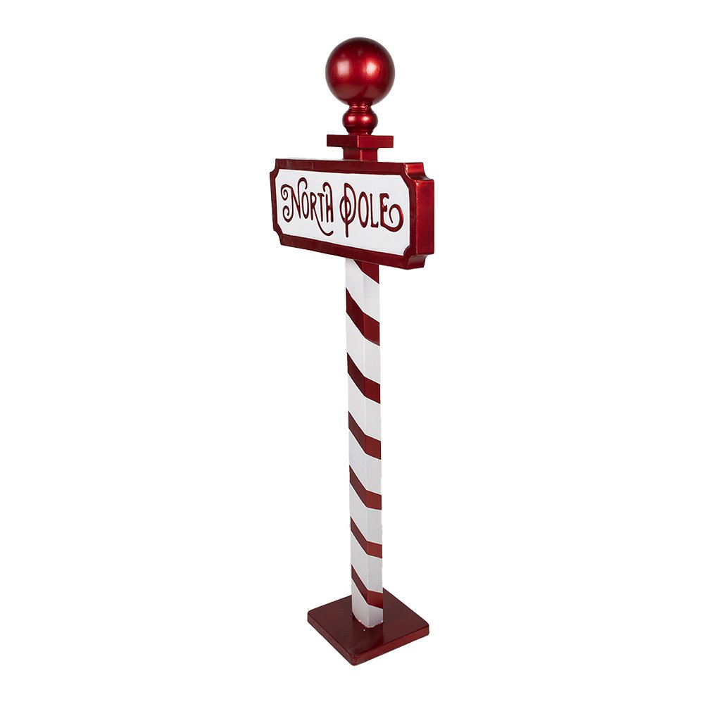 Kerst Tekstbord Sign 46x18x110 cm Rood Wit Metaal