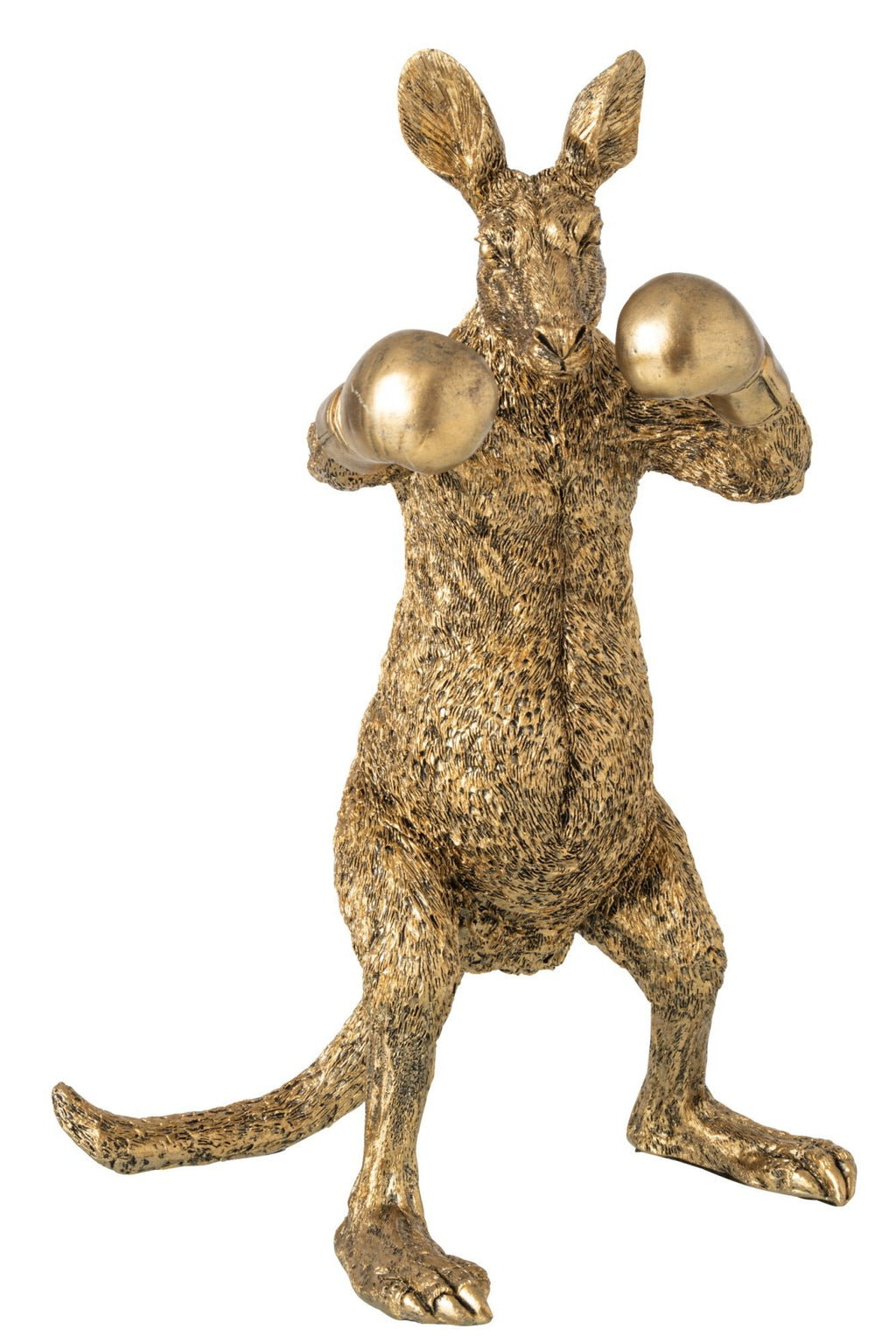 J-Line Boksende kangoeroe - polyresin - goud
