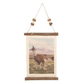 Wandkleed 39x28 cm Bruin Linnen lama Wanddoek