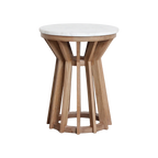 Sarawak bijzettafel marmer wit - 40x40x50 cm