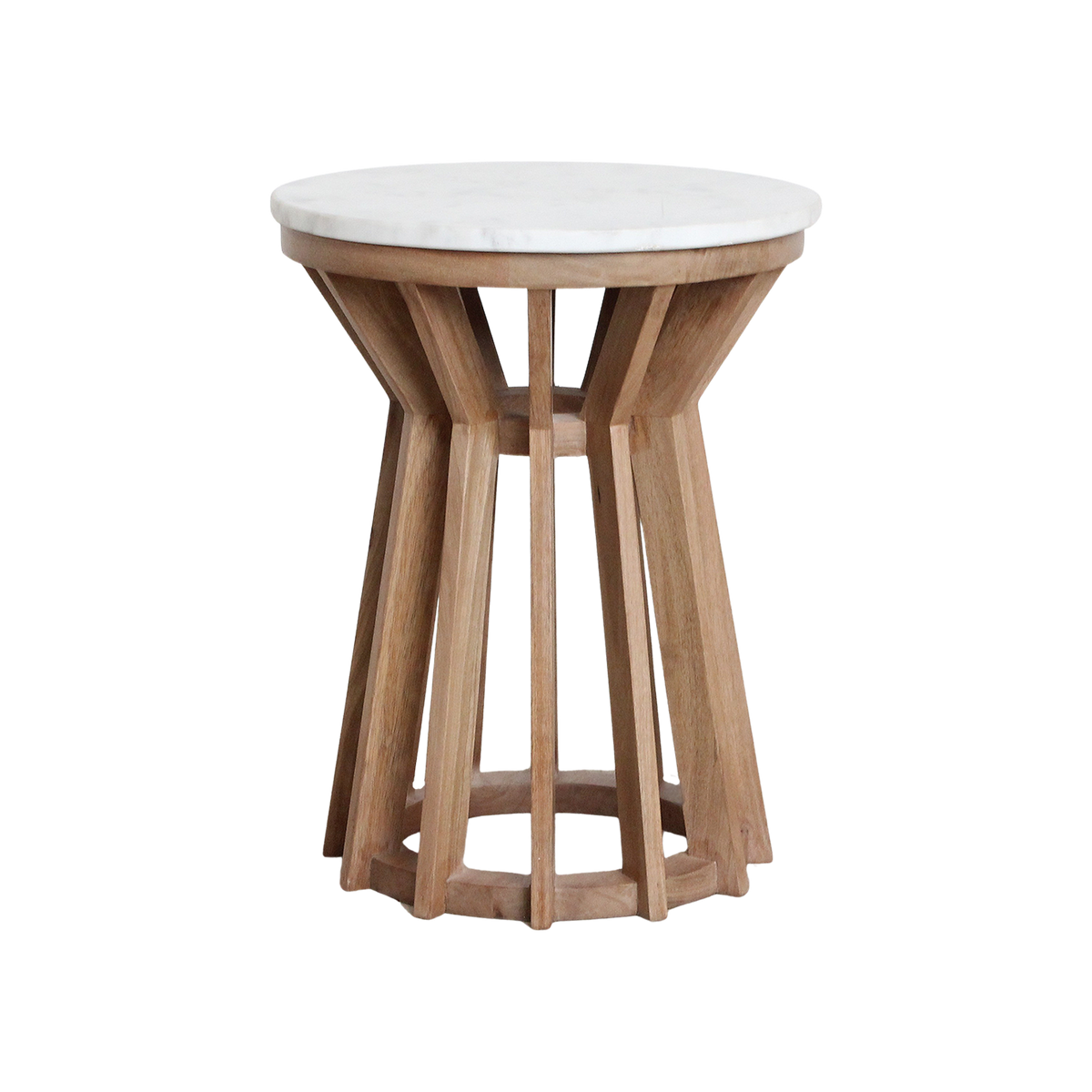 Sarawak bijzettafel marmer wit - 40x40x50 cm