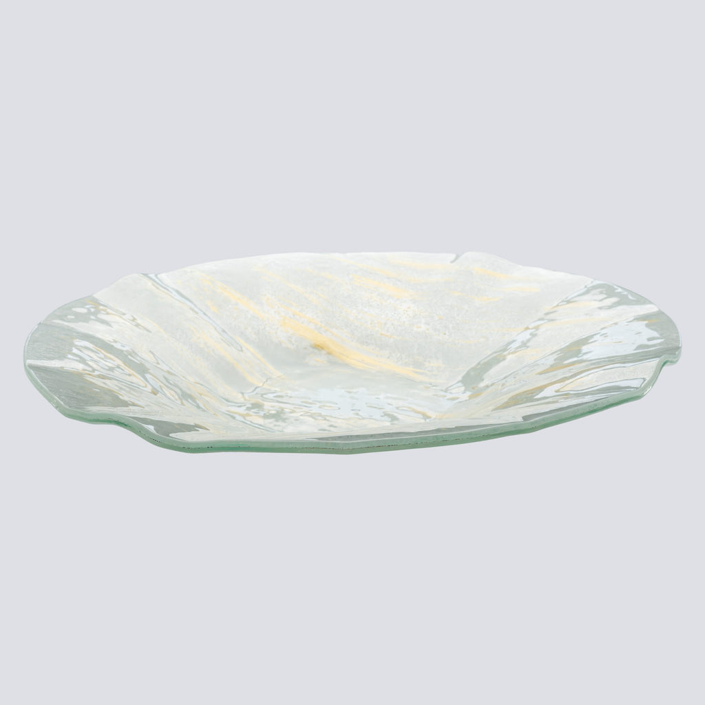 Tijdloze Golvende Kom 12x5 Green Strokes