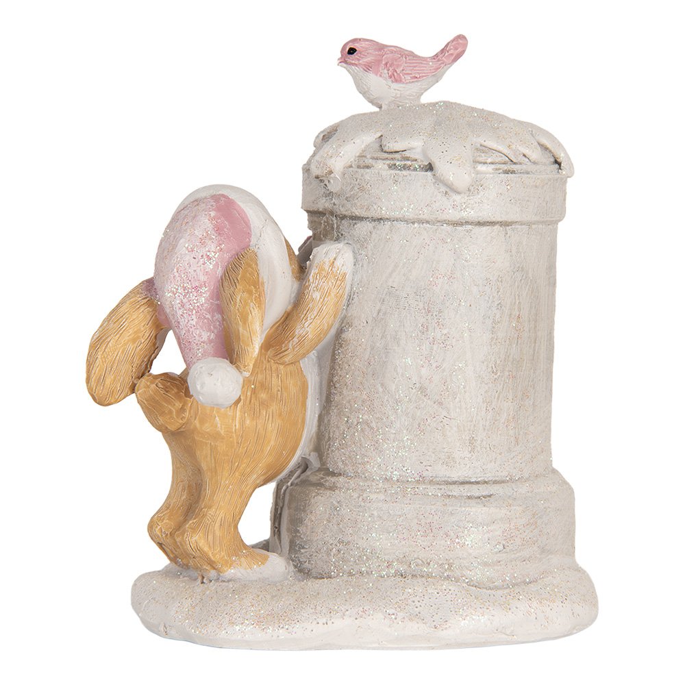Decoratie Beeld Konijn 11x8x11 cm Beige Kunststof