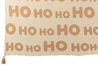 J-Line deken Hohoho - polyester - wit/beige