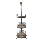 Etagère 3 laags 51 cm Zwart Bruin IJzer