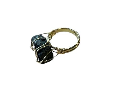 Dames ring met zwarte Obsidiaan