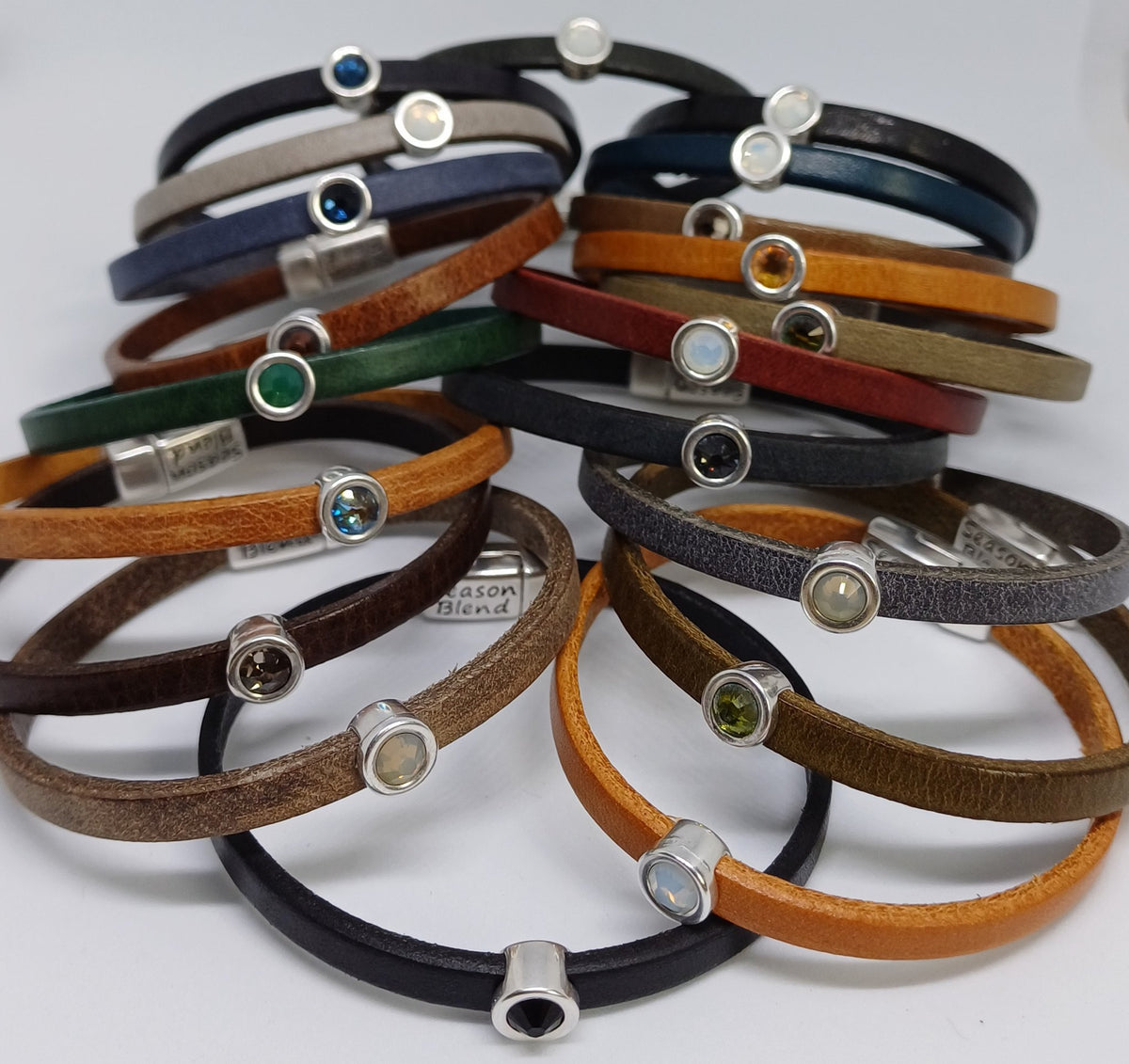 Shorty leren armband antiek verzilverd