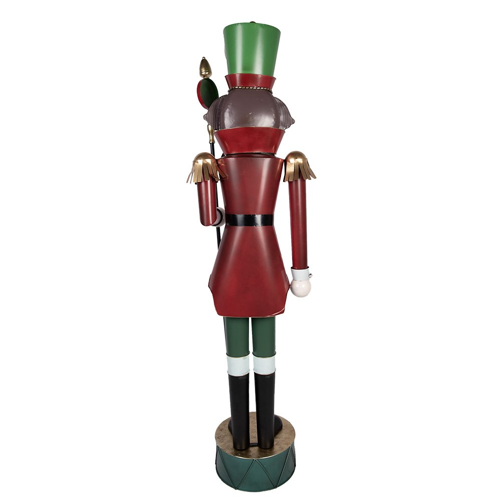 Kerstdecoratie Beeld Notenkraker 60x41x207 cm Rood Groen Metaal