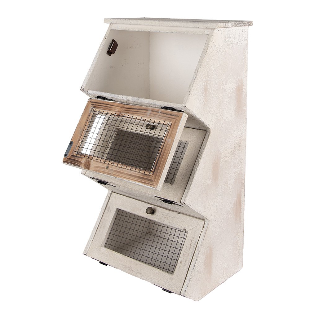 Wandkast 33x25x61 cm Wit Hout
