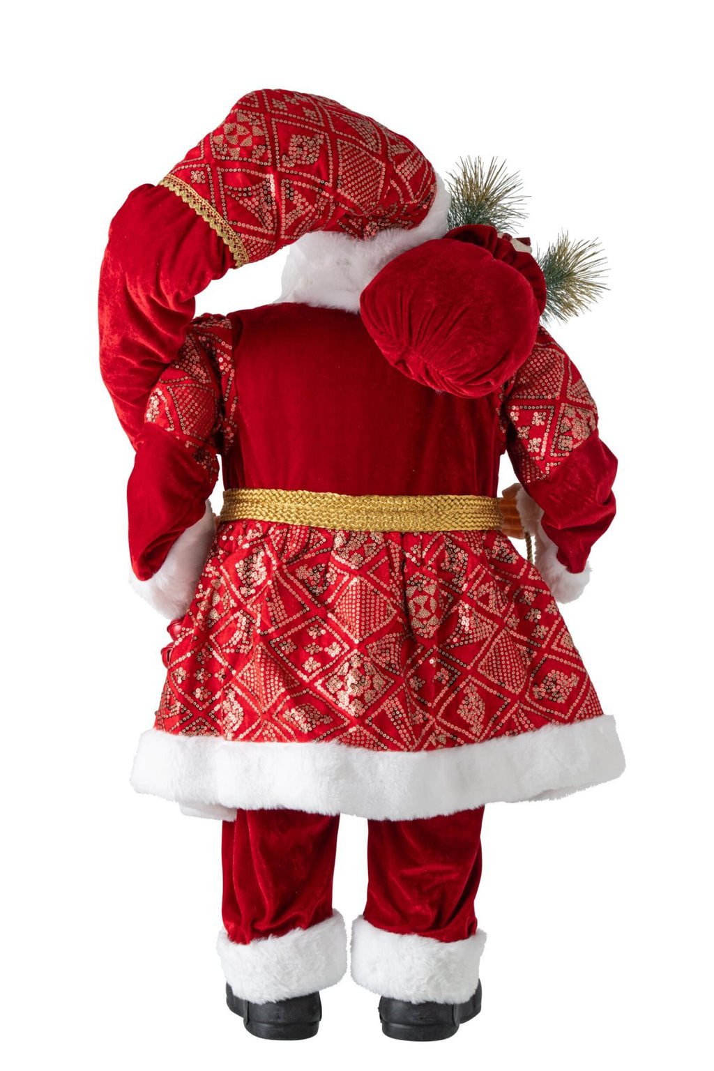 J-Line decoratie Kerstman - kunststof - kerstrood - large