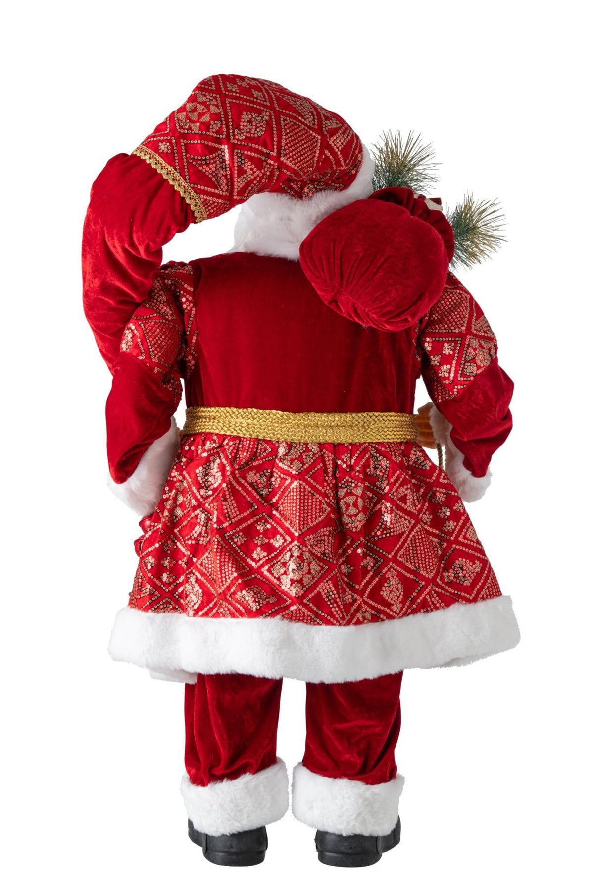 J-Line decoratie Kerstman - kunststof - kerstrood - large