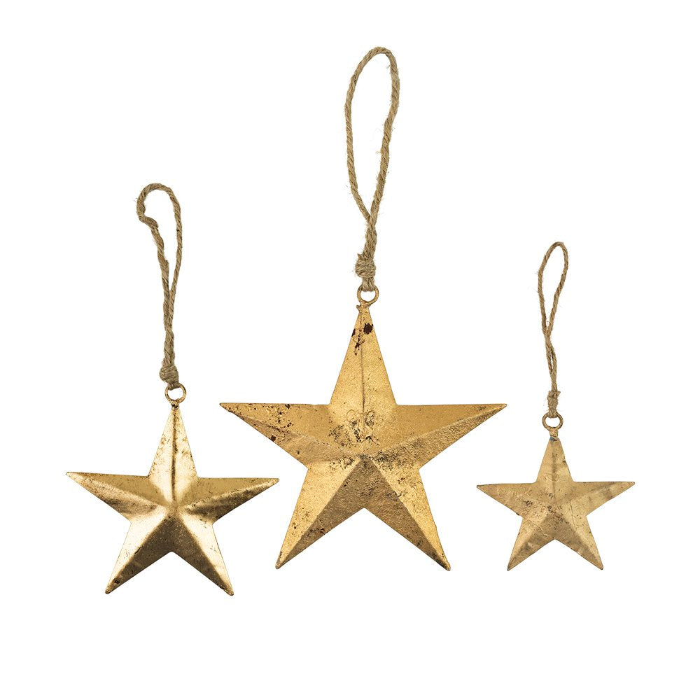 Ster hanger goud touw 12cm*