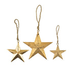 Ster hanger goud touw 12cm*