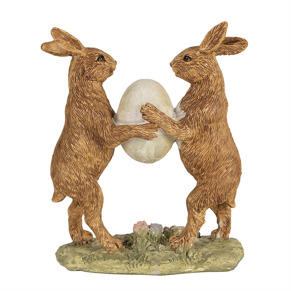 Beeld Konijn 21 cm Bruin Polyresin