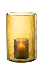 J-Line Windlicht Dubbel Glas Geel Large