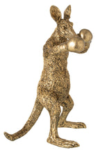 J-Line Boksende kangoeroe - polyresin - goud