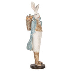 Decoratie Beeld Konijn 38 cm Wit Blauw Kunststof