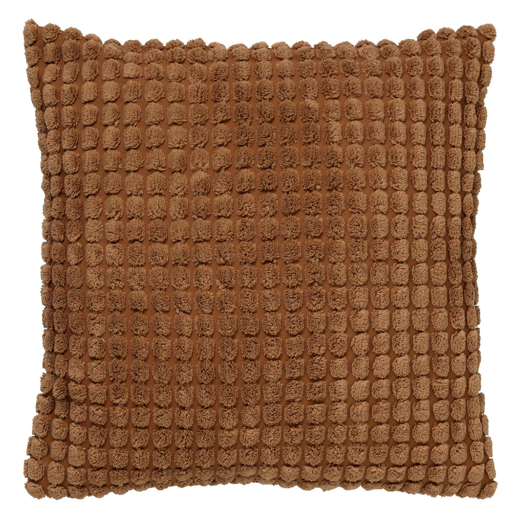 Dutch Decor Rome - Kussen 45x45 cm - Effen kleur - 3D-structuur - Tabaksbruin - Bruin