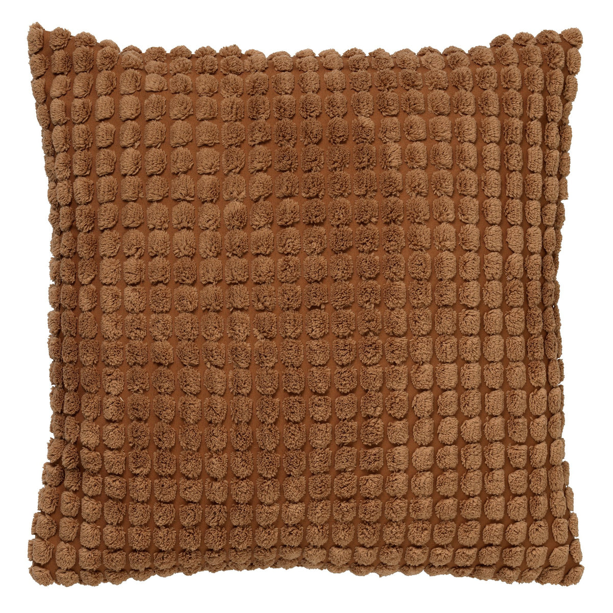 Dutch Decor Rome - Kussen 45x45 cm - Effen kleur - 3D-structuur - Tabaksbruin - Bruin