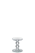 J-Line kaarshouder Druppels - glas - transparant - small