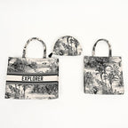 Canvas buideltas met jungleprint – milieuvriendelijke cosmetica- en toilettas (23 x 6 x 14 cm)