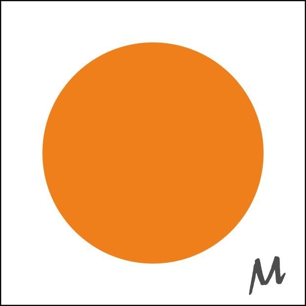 Blanco etiketten - Rond 35mm - fluor oranje