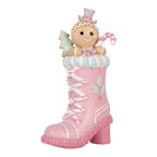 Kerstdecoratie Beeld Laars 13x9x22 cm Roze Kunststof