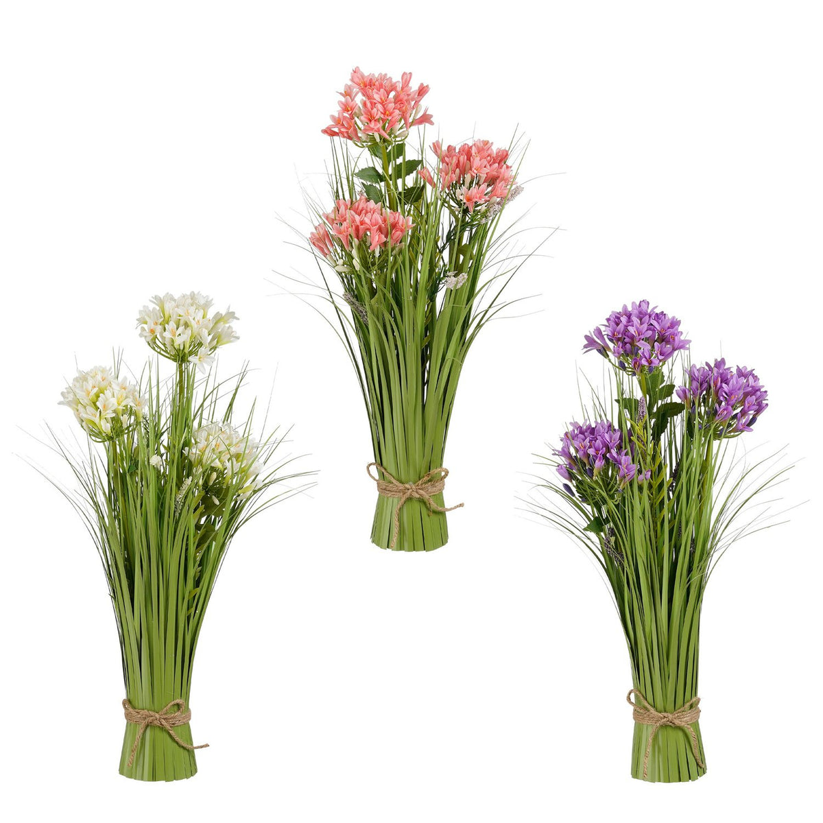 Bloem bundel wit roze paars 3 assorti