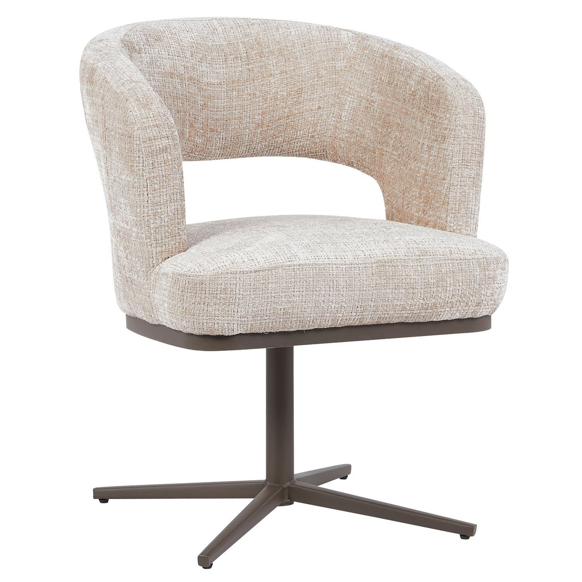 Eetkamerstoel Melina Beige - Bruin onderstel