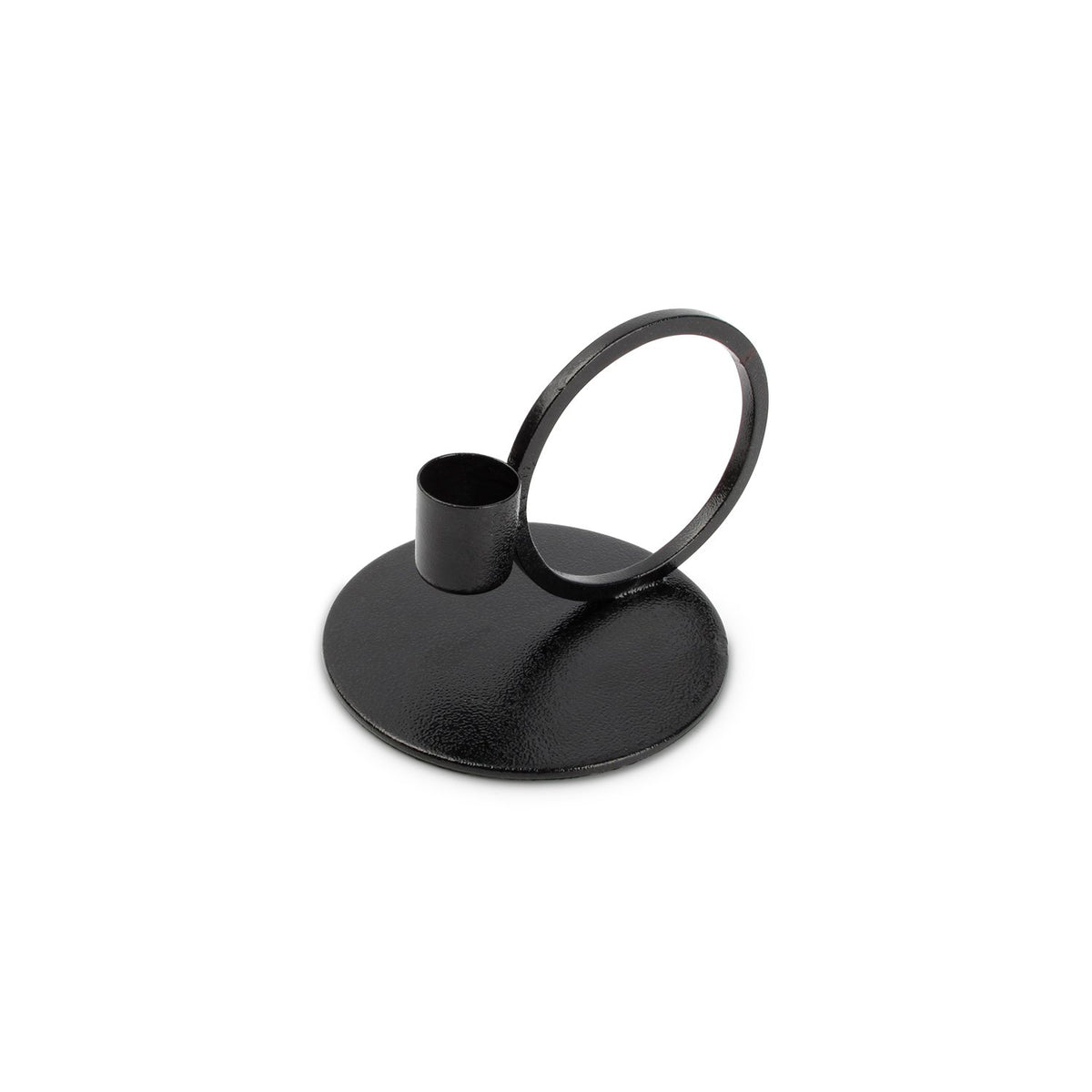 Kaarshouder 10xH9cm metaal zwarte Pilaar