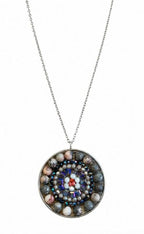 Mandala ketting roze Zebra Jaspis