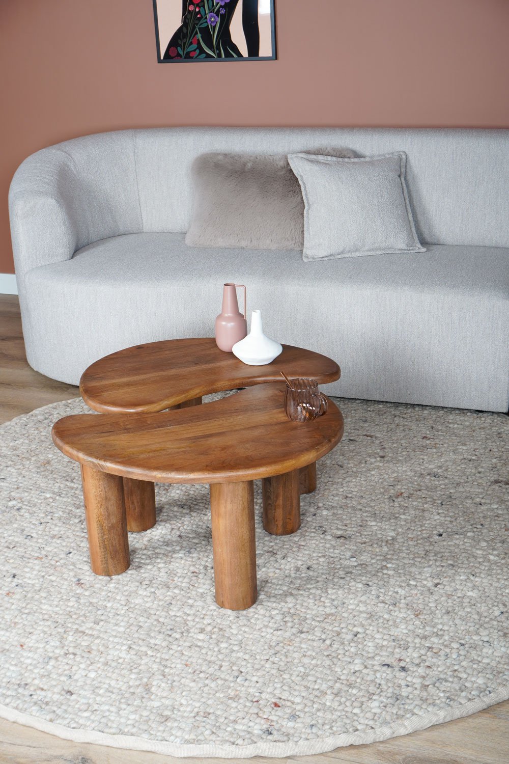Vloerkleed Steve Beige Rond ø200 cm