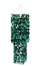 J-Line Lampenkap met vierkante pailletten - PET - blauw/groen
