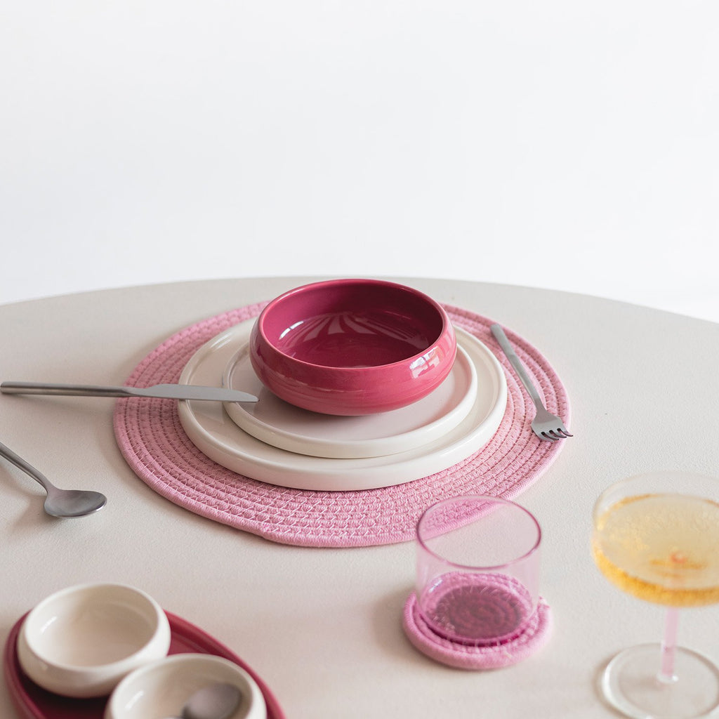 Kom 16xH5,5cm roze Billie - Set van 2