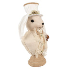 Decoratie Beeld Konijn 24x17x50 cm Beige Textiel