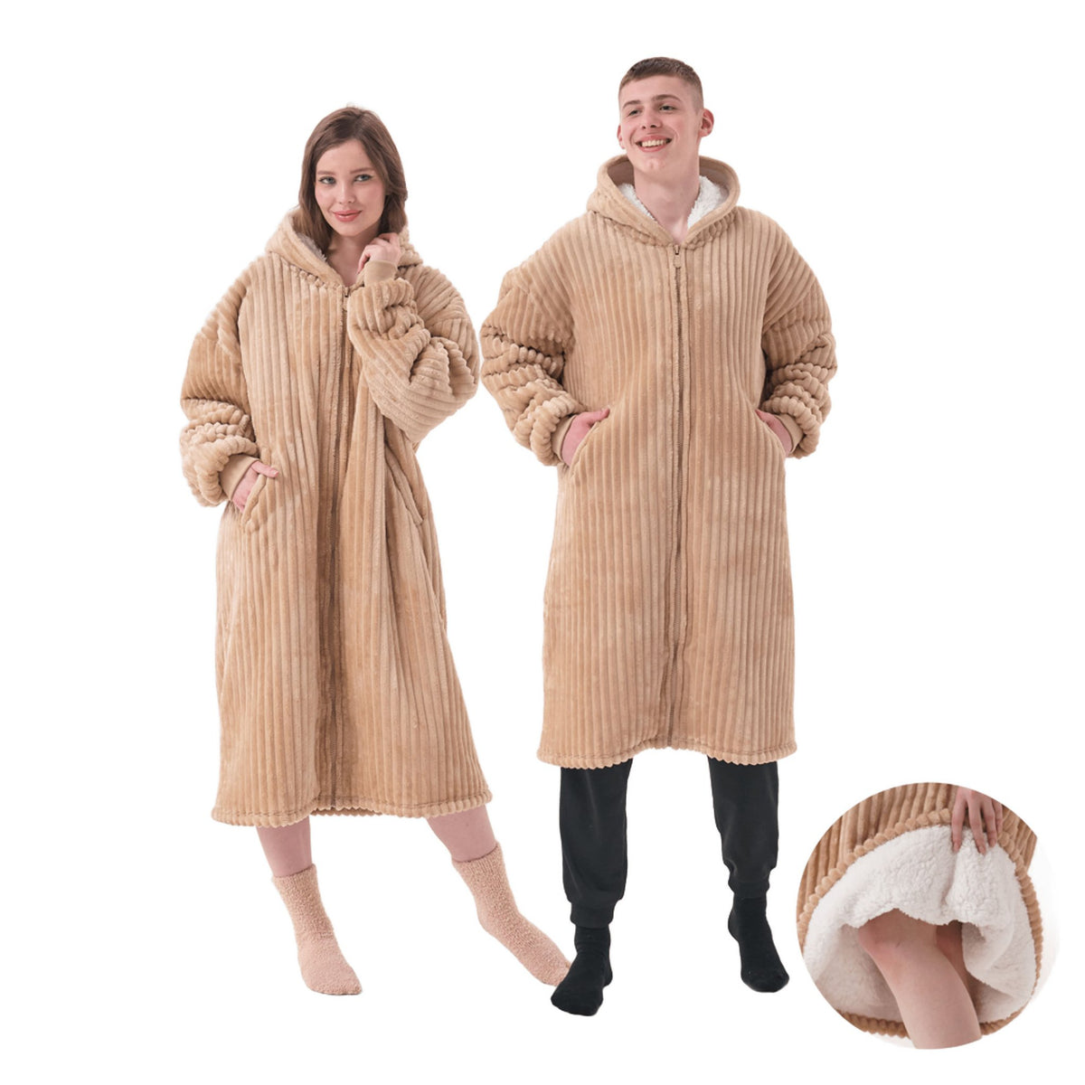 Textino Jens - Oversized hoodie 70x110 cm - Volwassenen - Hoodiedeken - Unisex - Irish Cream - Beige