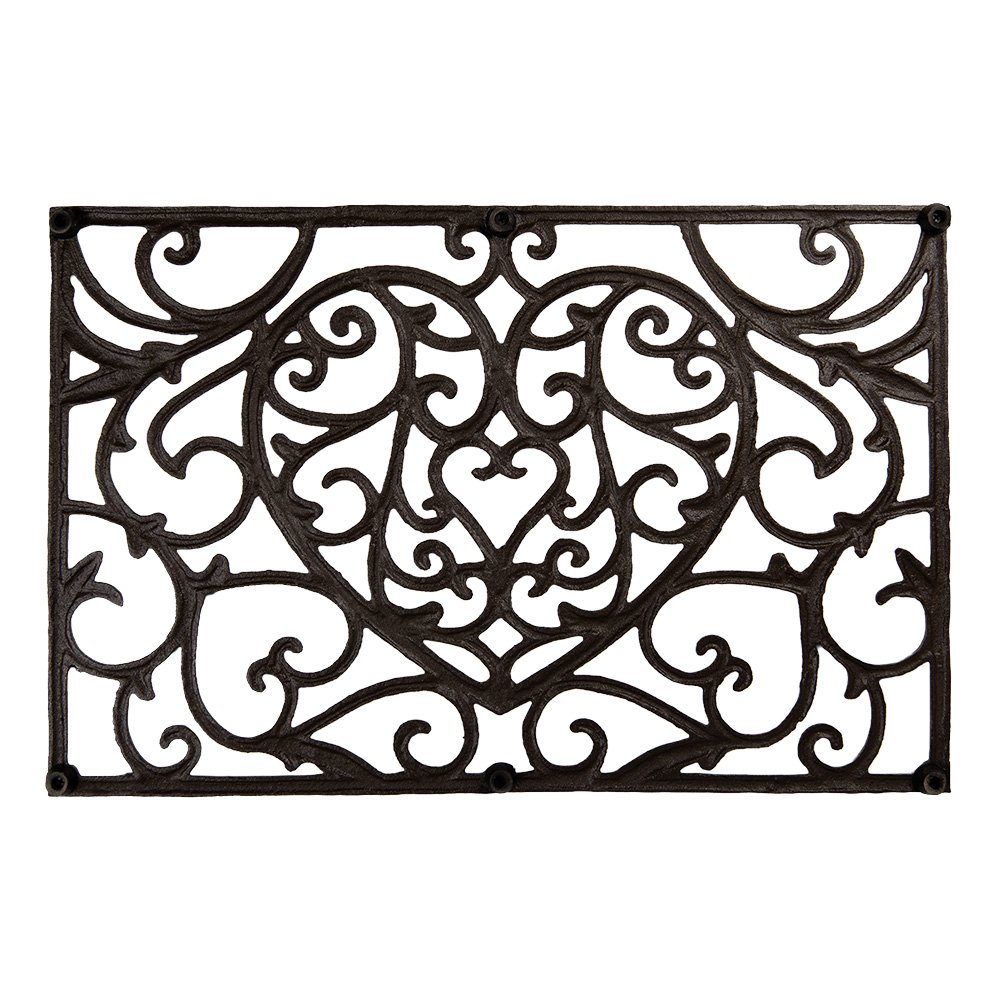 Deurmat Hart 59x39x2 cm Bruin Metaal
