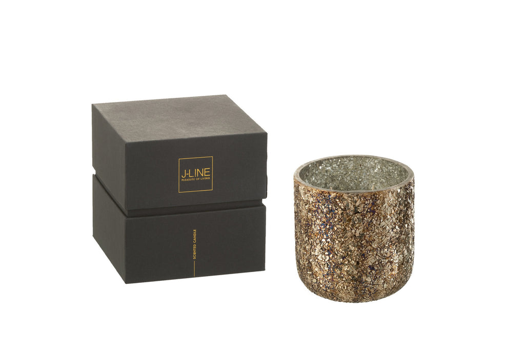 J-Line geurkaars Luxuria - Cookie Crunch - glas - brons - medium - 60U
